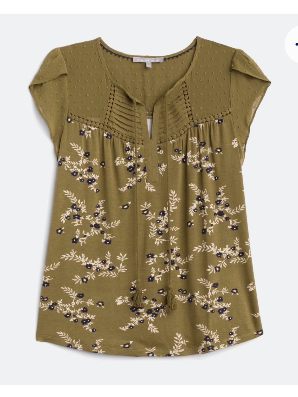 Daniel Rainn flutter sleeve tassel knit top